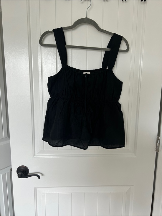 a new day Tops - a new day Black Smocked Peplum Camisole with Wide Straps